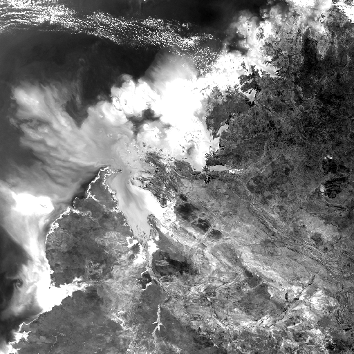 Grayscale image showing OLCI band 4 data