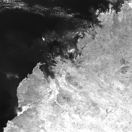 Grayscale image showing OLCI band 7 data