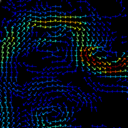 Ocean currents drawn as colorful vector arrows