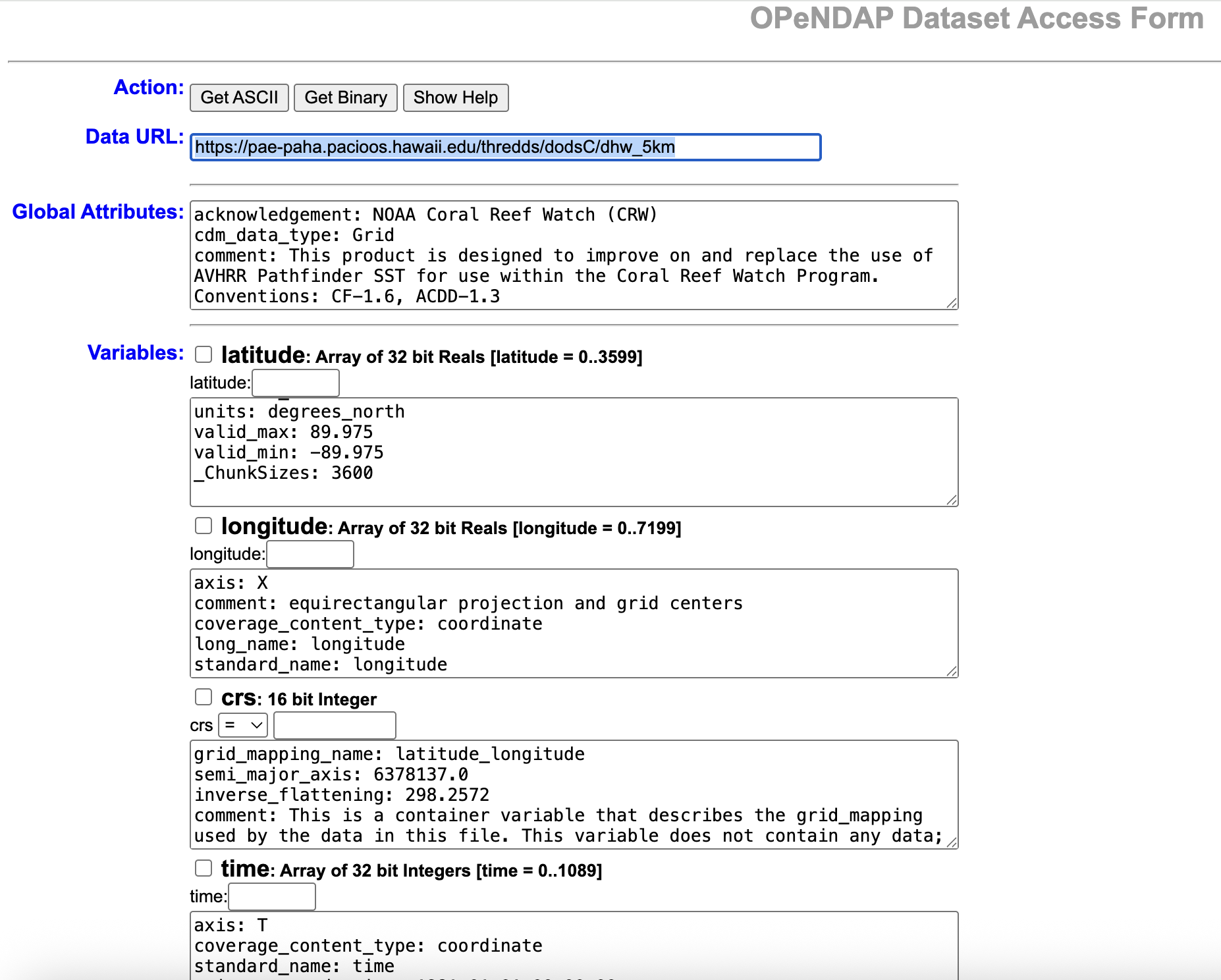 thredds opendap page